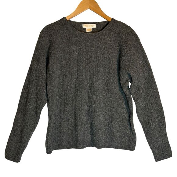 Brooks Brothers Womens 100% Lambswool Sweater Cable Knit Gray size XL - Picture 1 of 6